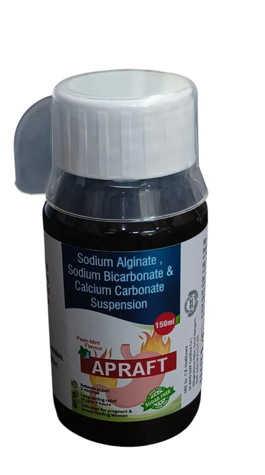 Sodium Alginate, Sodium Bicarbonate, and Calcium Carbonate Syrup