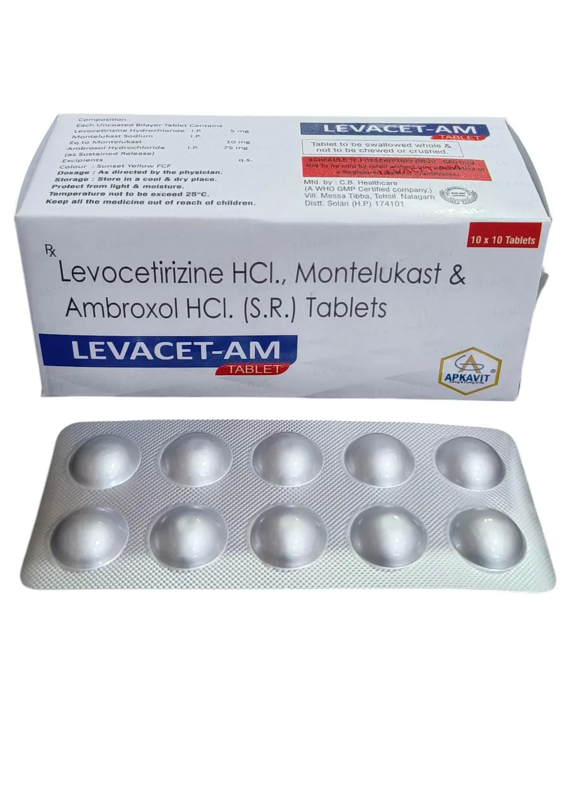 Levocetirizine HCl, Montelukast and Ambroxol HCl Tablets